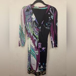 Roberto Cavalli Black and Multicolor Dress